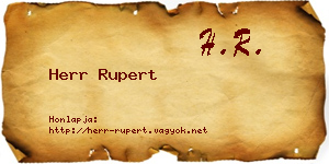 Herr Rupert névjegykártya